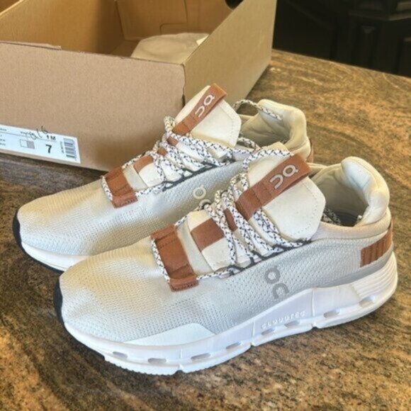 ON Running Cloudnova Women Shoes White Pearl - Picture 1 of 7